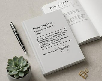 Personalized Data Analyst Definition Notebook, Custom Analyst Journal Gift, Data Science Notebook, Office Desk Decor Gift for Analysts