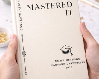 Libro de firmas personalizado para la graduación, ¡Lo logró!, recuerdo de la universidad y la preparatoria (2026)