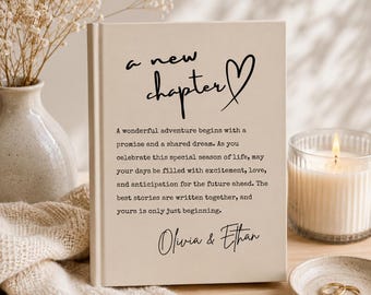 A New Chapter Wedding Gift, Personalized Couple Journal, Custom Wedding Keepsake Book, Engagement Gift, Newlywed Present