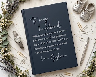 Regalo personalizado para el primer Día del Padre de parte de la esposa, diario personalizado para papá, libro de recuerdos significativo, regalo para papá primerizo