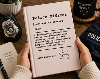 Diario personalizado para oficiales de policía, cuaderno policial personalizado, regalo de agradecimiento a la policía, regalo de la Línea Azul Delgada, libro de definiciones de oficiales.