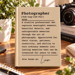 Personalized Photographer Gift, Photographer Journal, Photography Notebook, Camera Lover Gift, Photographer Graduation Gift, Photo Gift