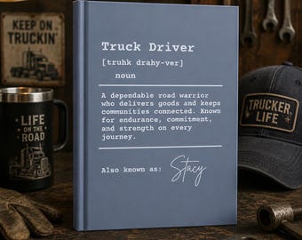 Libro personalizado con la definición de camionero, regalo personalizado para camioneros, decoración para camioneros, recuerdo para guerreros de la carretera