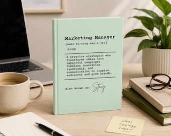 Libro personalizado con la definición de Gerente de Marketing, Regalo de Marketing personalizado, Decoración de escritorio de oficina, Regalo de recuerdo para estrategas creativos