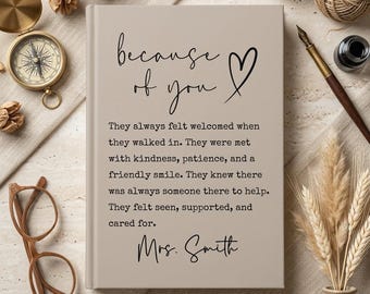 Personalized School Secretary Appreciation Gift, Front Office Staff Thank You Journal, End of Year Custom School Admin Gift from Student