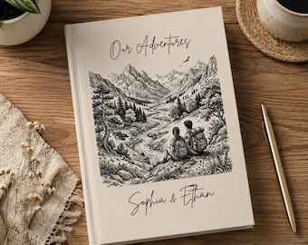 Our Adventures Journal Personalized Couples Travel Notebook Custom Hiking Memory Log Book Unique Anniversary Gift for Him or Her