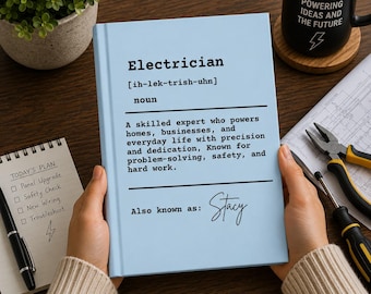 Cuaderno personalizado para electricistas, diario personalizado para electricistas, cuaderno de tapa dura para aprendices de electricista