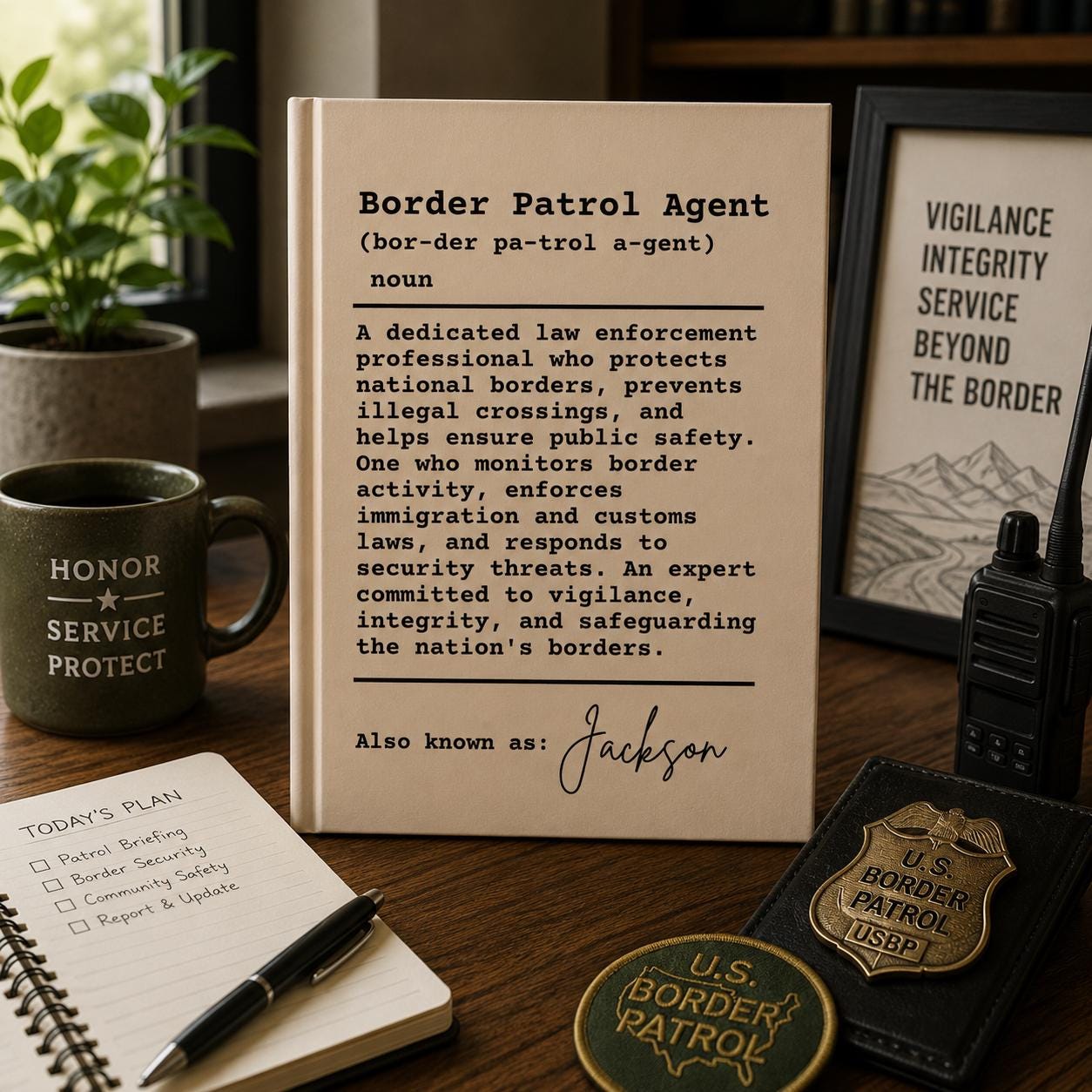 Personalized Border Patrol Agent Journal, Custom Name Notebook, Border Patrol Gift, Law Enforcement Appreciation Gift
