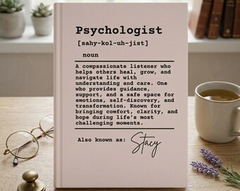Diario personalizado para psicólogos, cuaderno con definición de psicólogo y nombre personalizado, regalo para psicólogo escolar, regalo de graduación de psicología