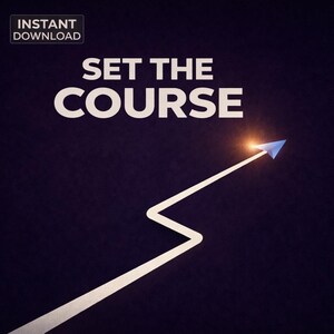 Póster «Fija el rumbo» / Arte mural minimalista con instrucciones / Lámina motivacional / Decoración moderna para oficina / Descarga digital imprimible