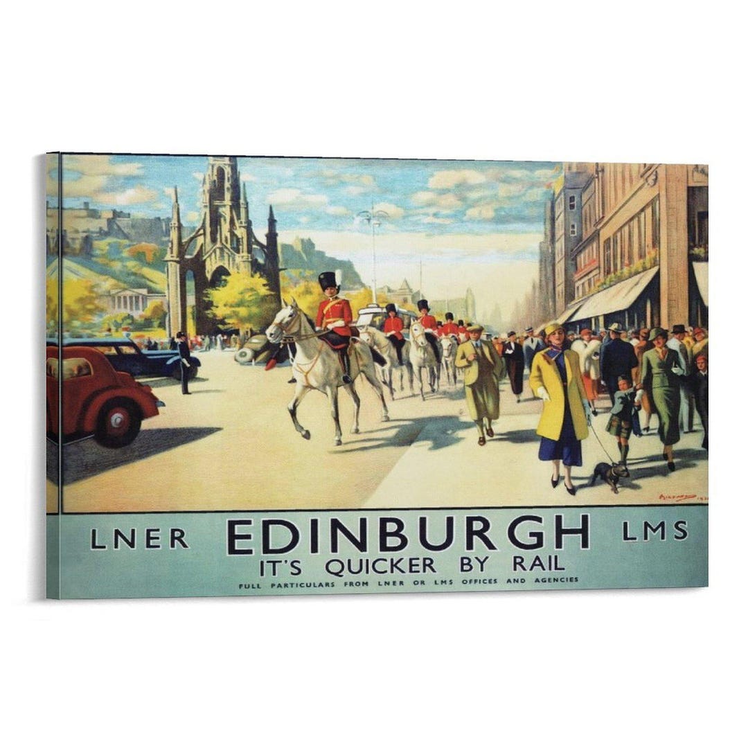 Vintage Edinburgh Travel Poster, Scotland Wall Art - Etsy