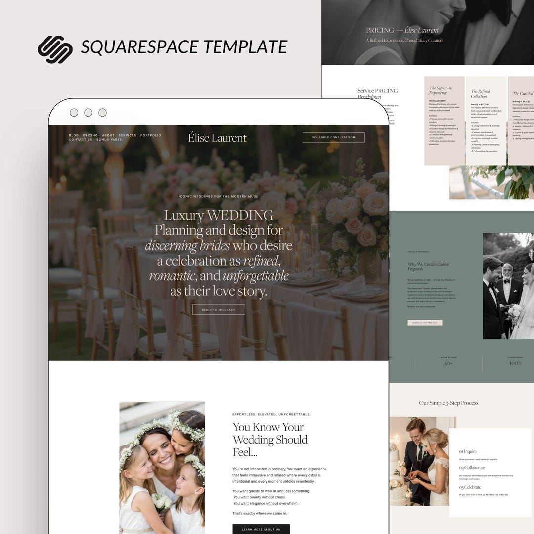 Squarespace Website Template for Wedding Planners and Event Designers ...