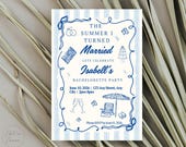 The summer I turned married bachelorette party invitation, summer bachelorette party invite, the summer I turned pretty bachelorette invite,