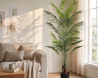 Künstliche Areca-Palme 180 cm, Große künstliche Tropenpflanze im Topf, Realistischer Dypsis Lutescens-Baum, Wohnzimmer- & Bürodekor, Geschenk