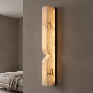 Modern Faux Marble Wall Sconce | Elegant LED Dimmable Light, Stone Texture Lighting