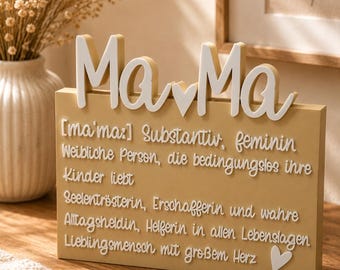 Mom Sign with Saying | Gift for Mom | Mother's Day Gift | Mom Decor | Decorative Sign with Wood Look | Gift from Children