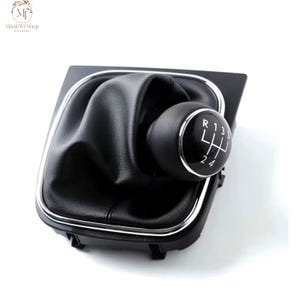 5/6 Speed Gear Shift Knob with Leather Boot for Golf MK5 MK6 Jetta R32
