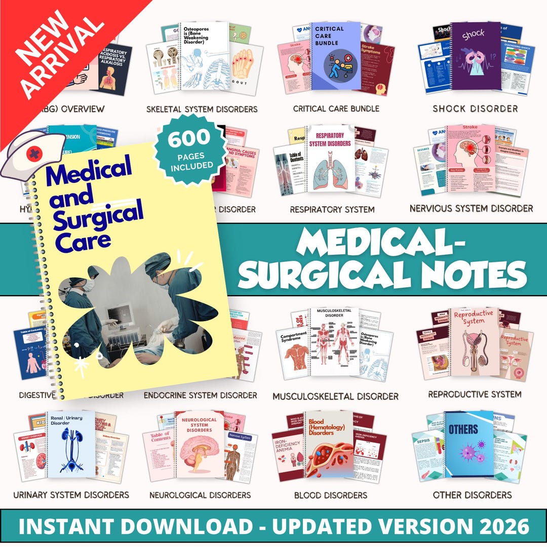 Med-surg Notes Mega Bundle, Nursing Study Guide, Medical-surgical ...