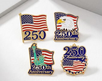 Amerika 250ste verjaardag emaille pins set, patriottische Amerikaanse vlag adelaar vrijheid broche collectie, 1776 2026 reversspeldjes voor jassen tassen geschenken