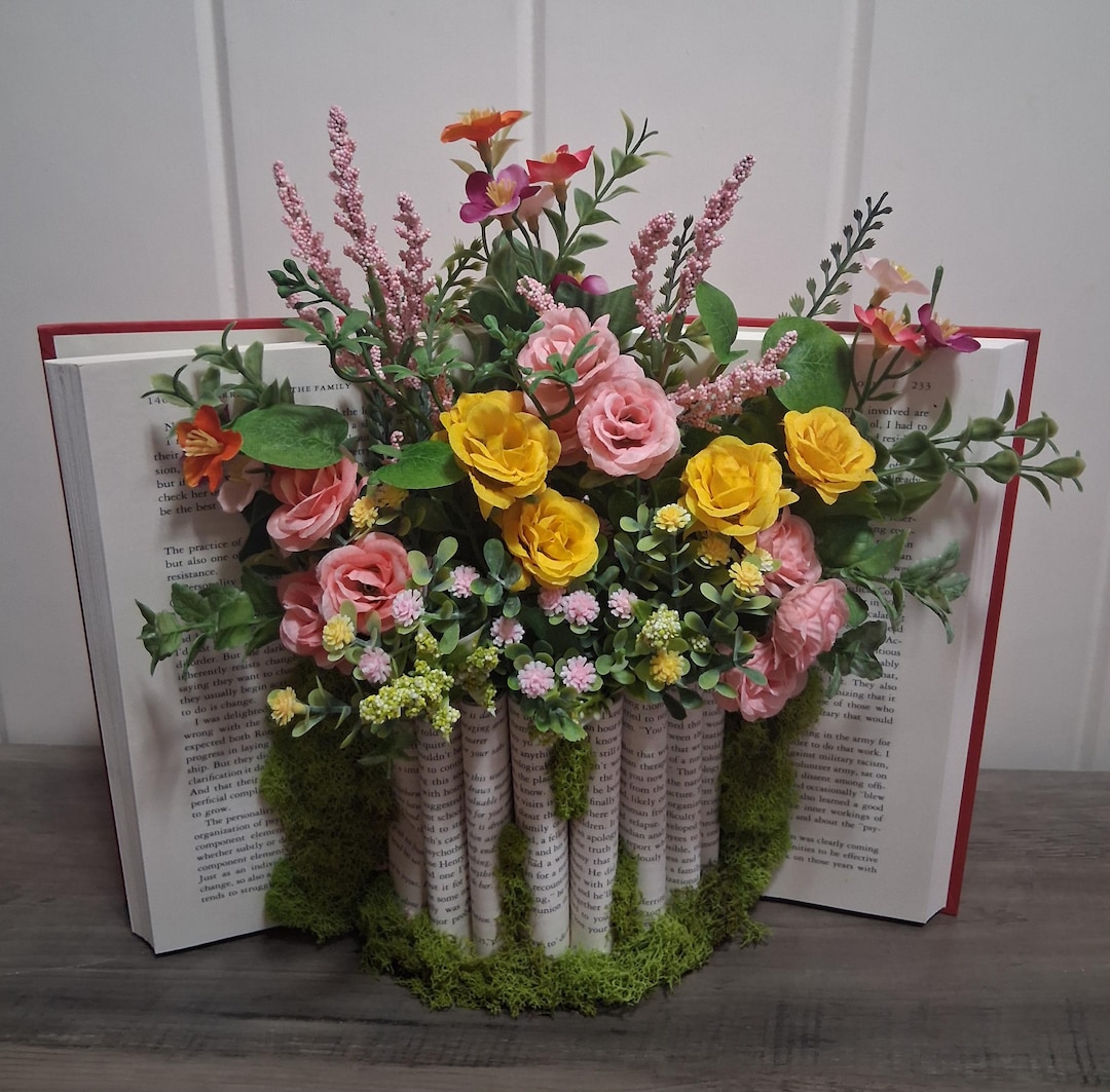 Floral Book Arrangement - Etsy