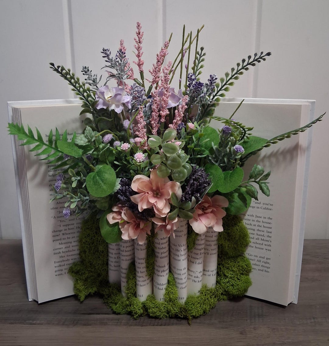 Floral Book Arrangement - Etsy