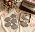 Personalized Wavy Compact Mirror, Custom Name Engraved Pocket Mirror, Silver Irregular Makeup Mirror,Bridesmaid Proposal Gift product logo