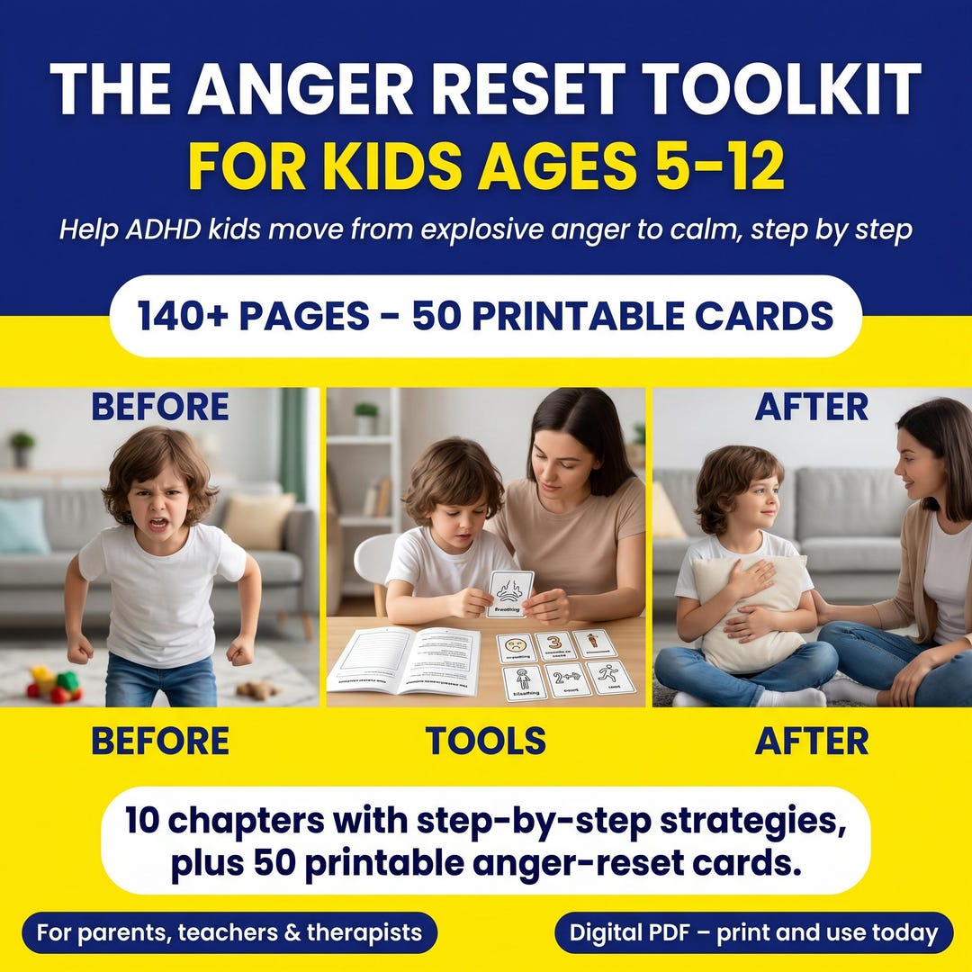 ADHD Kids Anger Management Toolkit | 10 Chapters & 50+ Printable ...