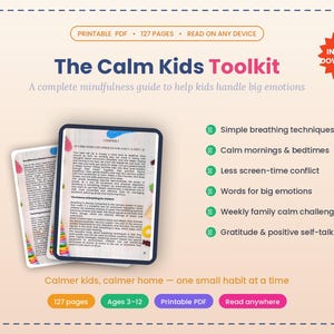 Calm Kids Toolkit | Mindfulness for Kids Printable eBook | Big Emotions, Breathing & Calm-Down Guide for Parents, Ages 3-12