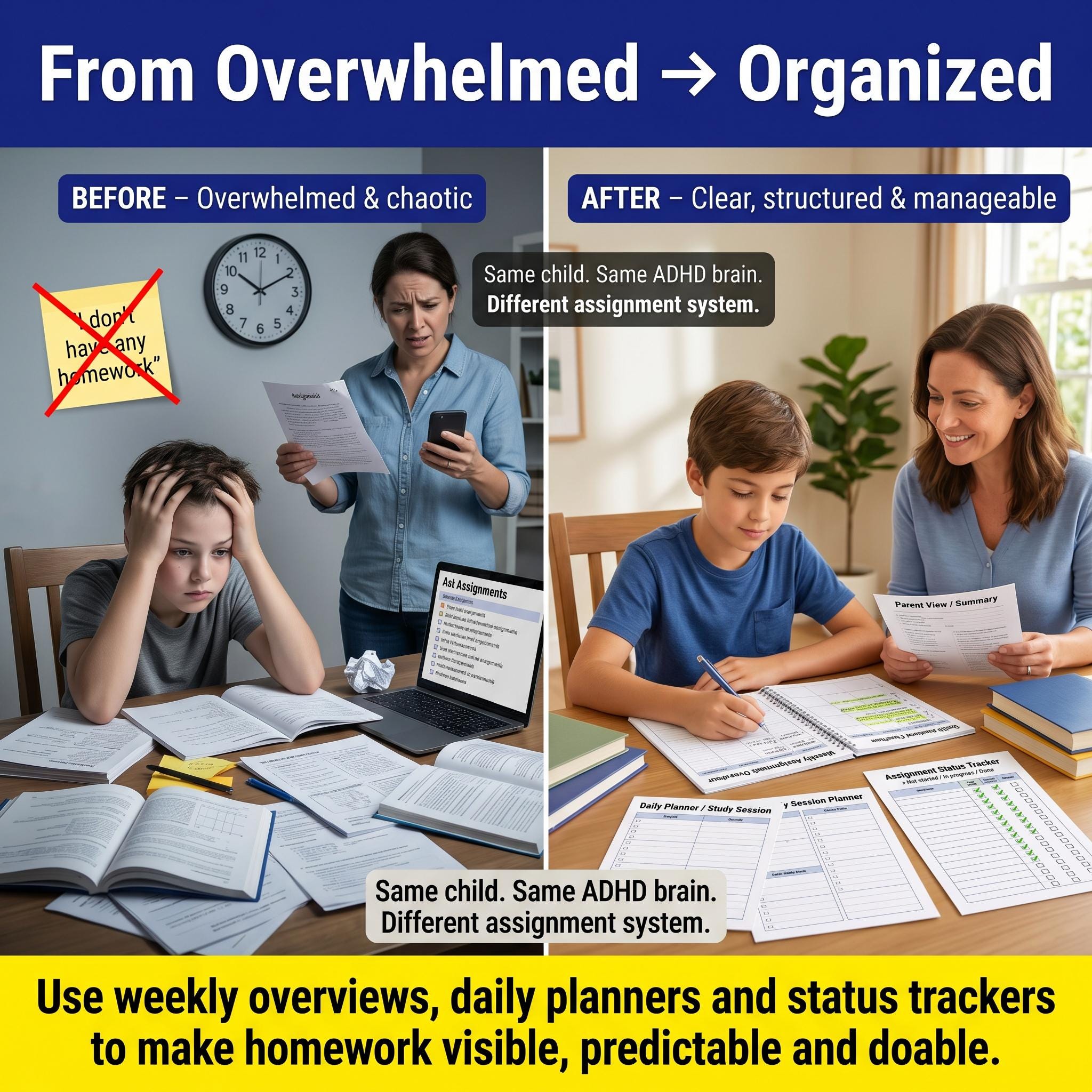 ADHD Student Planner & Homework Tracker | Printable to Do List Digital ...