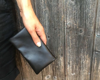 Tobacco pouch, Wallet, Mobile Phone pouch "black leather"