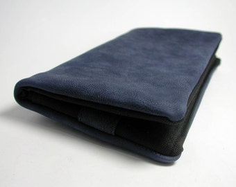 Tobacco pouch, Wallet, Mobile Phone pouch "blue leather"