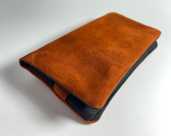 Tobacco bag, purse, cell phone bag "suede rust"