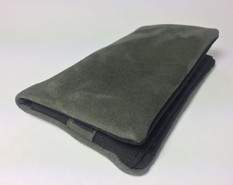 Tobacco pouch, Wallet, Mobile Phone pouch "greygreen leather"