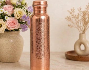 Tamba Copper Water Bottle 950ml | Pure Copper Leak Proof Bottle | Ayurvedic Drinking Water Bottle for Health & Wellness