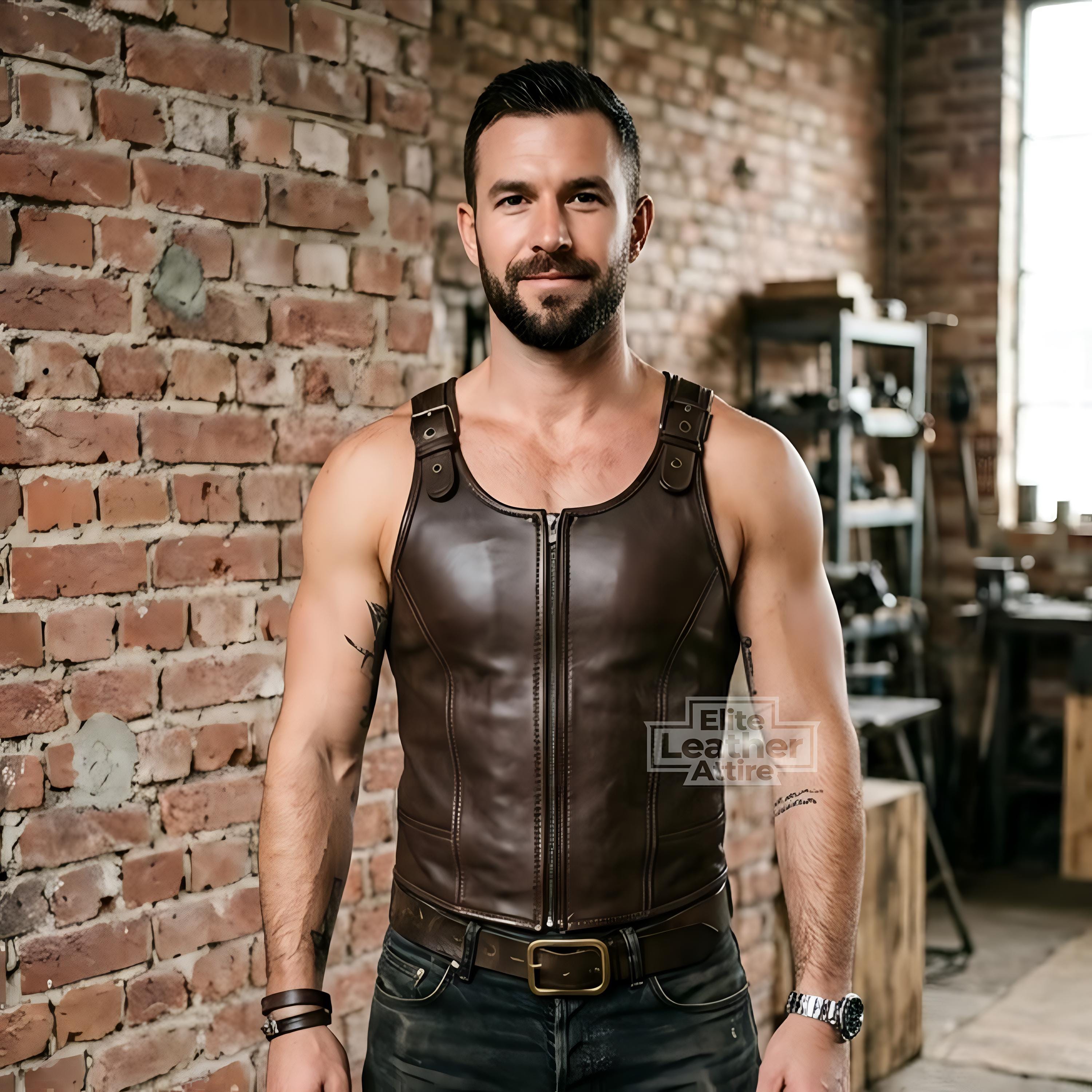 Mens Leather Tank Top - Etsy