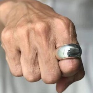 Chunky Sterling Silver Dome Ring – Wide Band Statement Jewelry - Etsy