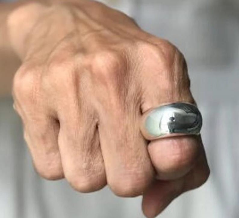 Chunky Sterling Silver Dome Ring – Wide Band Statement Jewelry - Etsy