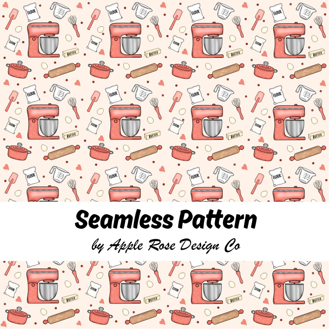 Baking Seamless Pattern PNG, Baker Design, DIGITAL DOWNLOAD - Etsy