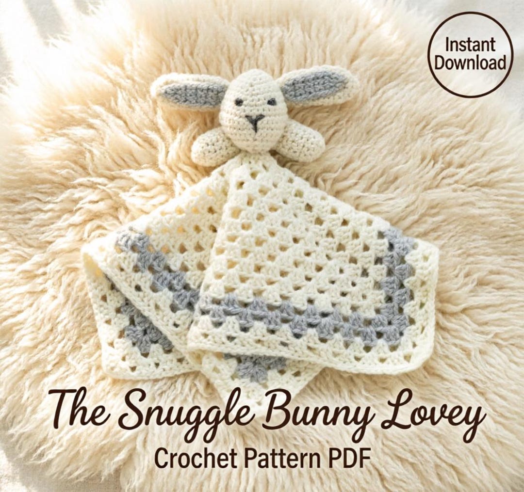 Bunny Lovey Crochet Pattern PDF Baby Security Blanket Amigurumi Rabbit ...