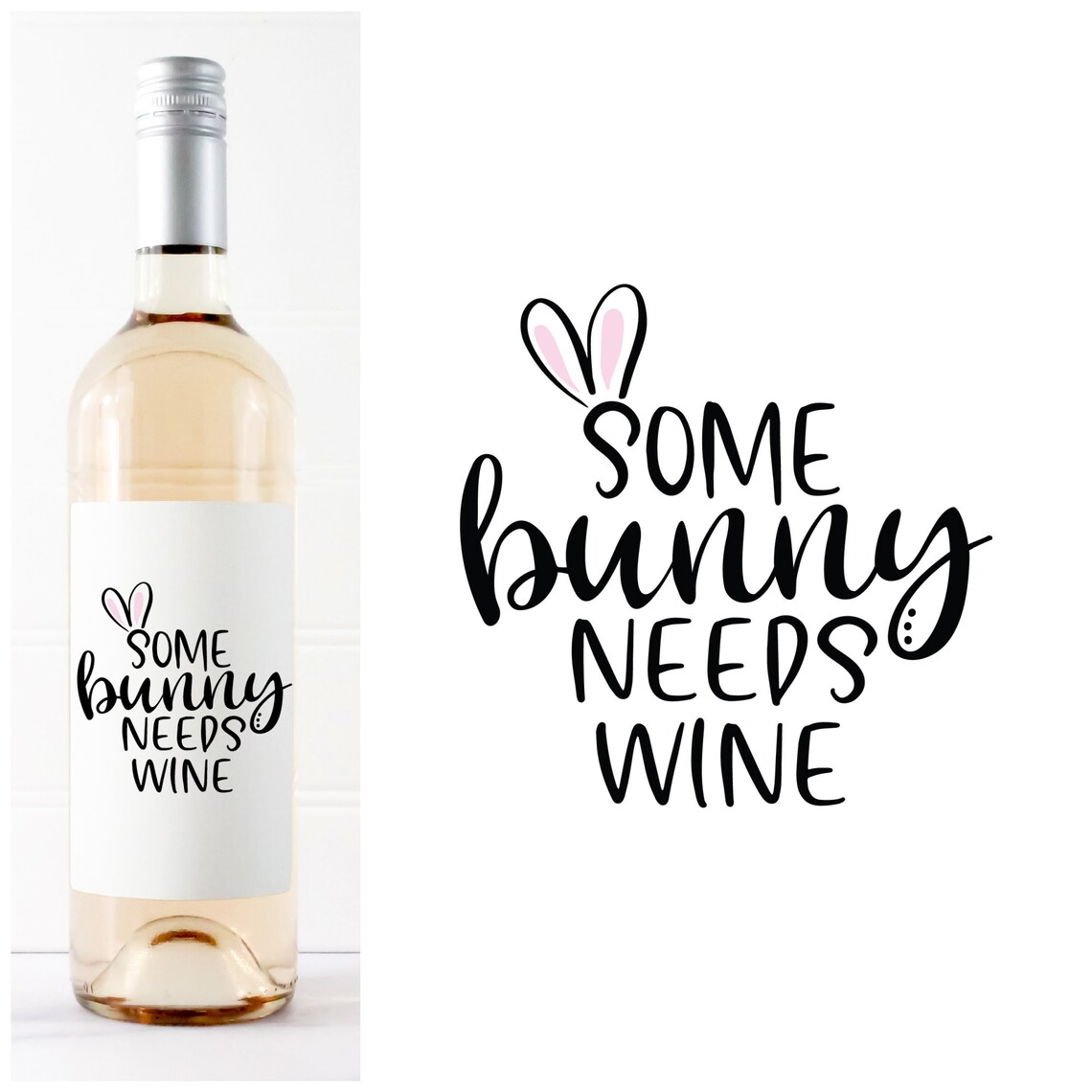 Some Bunny Needs Wine Wine Champagne Label Friend Family | Etsy