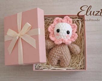 Handgemachte Häkelblume Puppe, Samt Chenille Plüschtier, Baby Kinderzimmer Dekor
