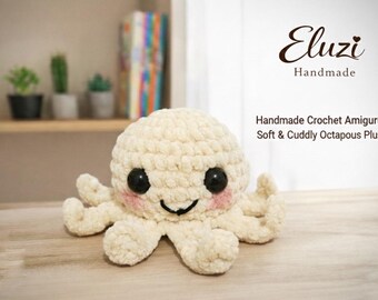 Handgemachte häkeln Oktopus Plüschtier: Weiches Samt Amigurumi Spielzeug