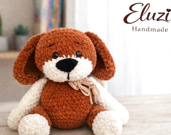 Handgemachte samt häkeln Hund Plüschtier, Baby-Dusche-Geschenk