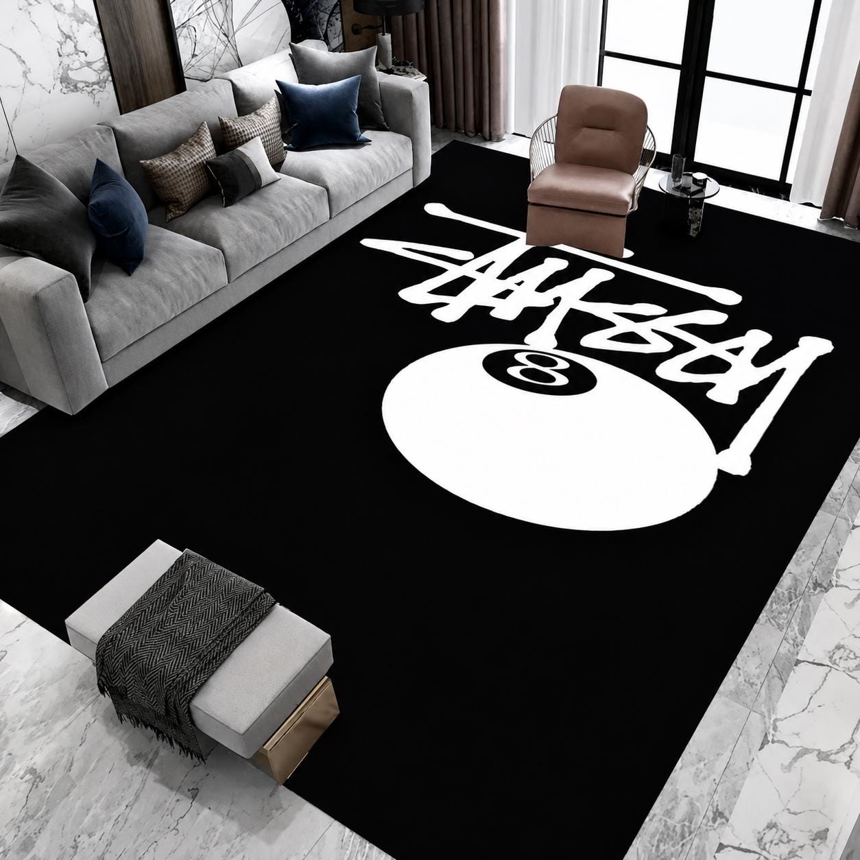 Stussy 8 Ball Rug - Etsy Singapore