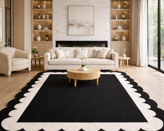 Hand Tufted Carpet, Luxury Living Room Rug, Minimalist Home Decor Rug, Custom Size Rugs