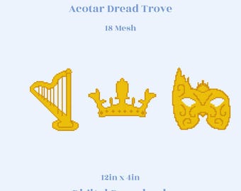 Trésor de l'effroi | Modèle numérique de broderie PDF | 18 mailles