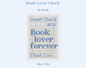 Chèque amoureux du livre | Modèle numérique de broderie PDF | 18 mailles | 5 po x 7 po