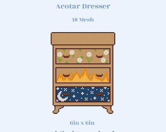Commode Acotar | Modèle numérique de broderie PDF | 18 mailles