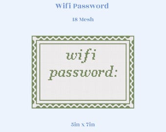 Mot de passe Wi-Fi | Modèle numérique de broderie PDF | 18 mailles | 5 po x 7 po