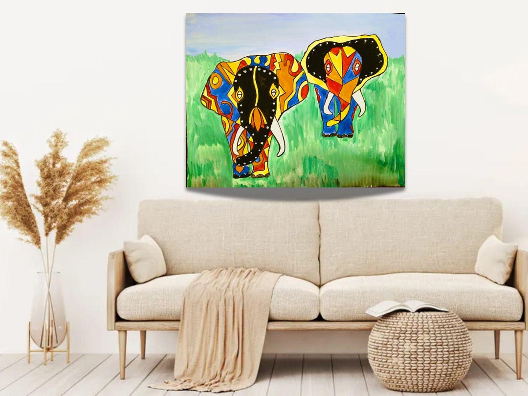 African Elephant Wall Art Printable | Neutral Earth Tone Decor | Safari ...